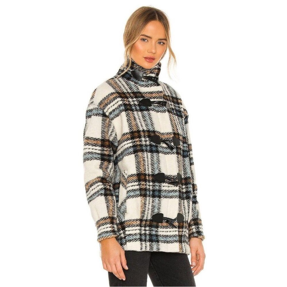VERONICA BEARD CAEL OVERSIZED TARTAN PLAID DICKEY COAT TOGGLE ZIP CLOSURE Sz 2 - Picture 5 of 15